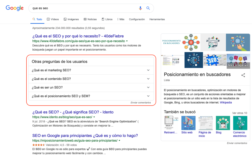 Google results with the People also ask section highlighted.
