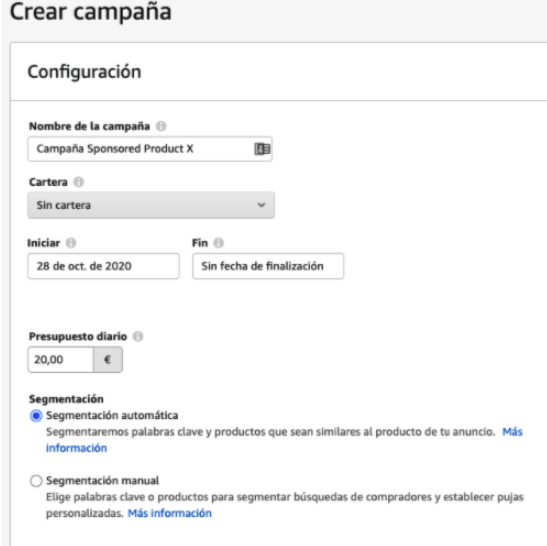 amazon ads campaña