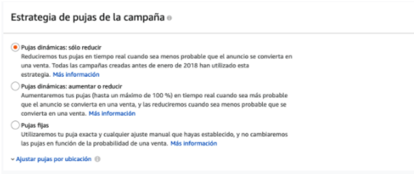 estrategias de pujas de campaña