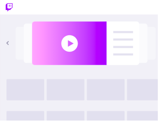 Carrusel de la página de inicio twitch